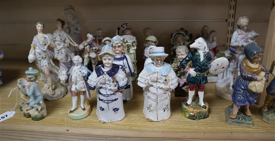 A quantity of 19th century ceramic figures